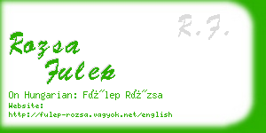 rozsa fulep business card